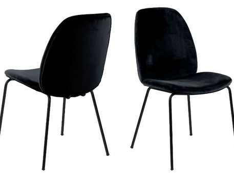 CARMEN - Black Fabric Dining Chair