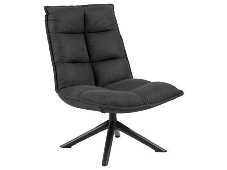 STORM - Anthracite Lounge Chair With Square Stitchings