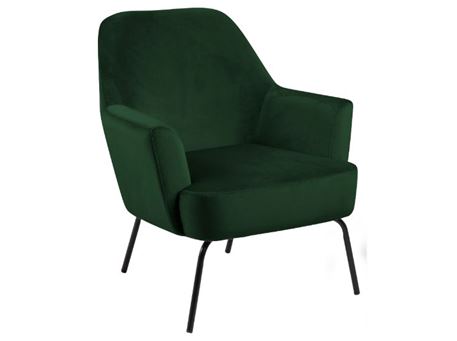 MELISSA - Green Fabric Armchair With Black Metal Base