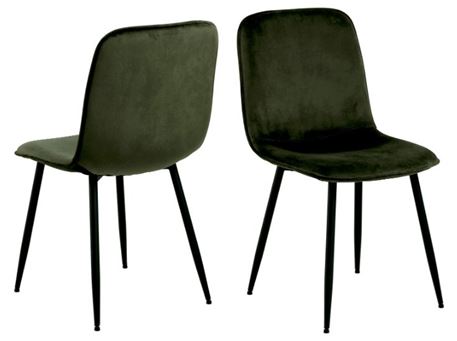 DELMY - Olive Green Dining Chair With Metal Base