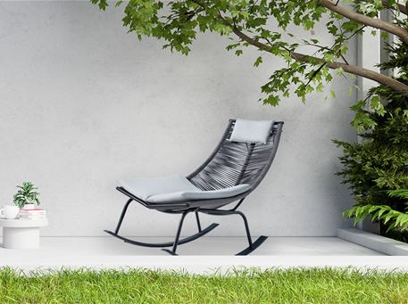 DS21405 - Grey Aluminum Outdoor Rocking Chair