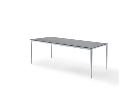 DS22304 - White Aluminum Frame Outdoor Dining Table