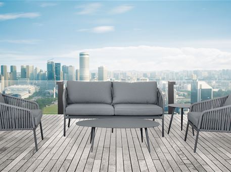 JAVA - Set of Medium &2 Small Outdoor Aluminum Lounges