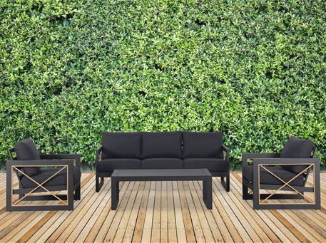 WESTHAMPTON - Full  Black Outdoor Living Set 