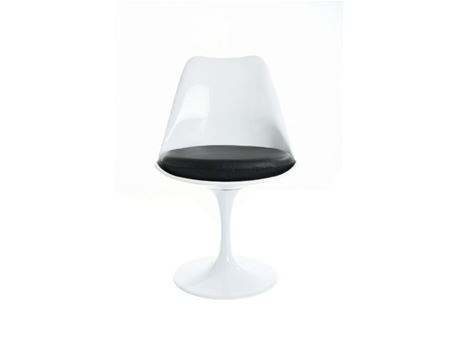 323 - White Dining Chair With Black Seat