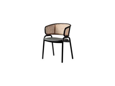 1698 - Black Dining Chair With Polypropylene Armrest