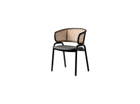 1698 - Black Dining Chair With Polypropylene Armrest