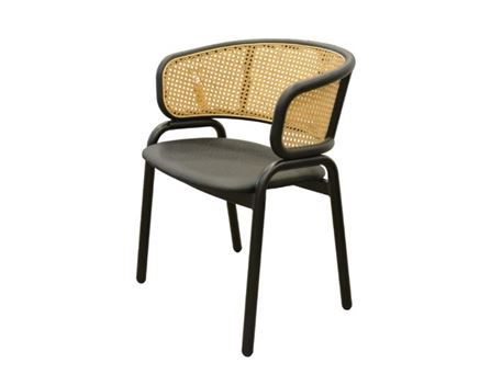 1698 - Black Dining Chair With Polypropylene Armrest