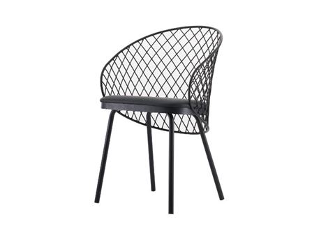 099D - Black Metal Frame Dining Chair