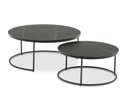 POP - Set Of Black Ceramic Top Tables