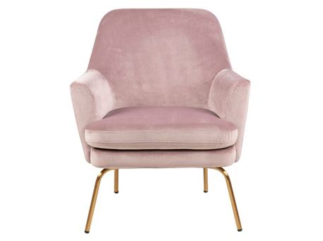 CHISA - Pink Lounge Chair With Gold Base