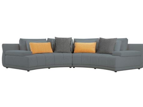 GENIUS - Curved Modern Grey Sectional Sofa