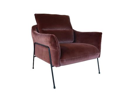 NASH - Pink Armchair With black Metal Base