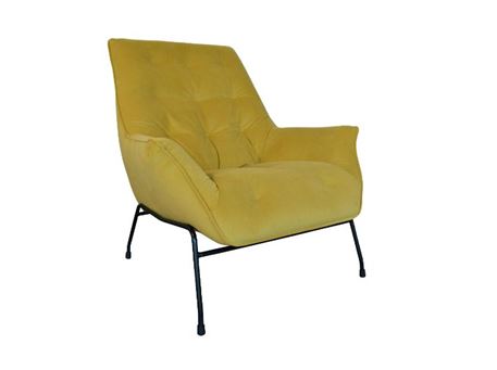 ESTIVA - Yellow Armchair With Black Base 