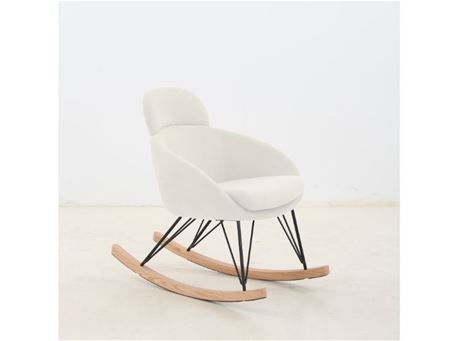 J1222 - Beige Fabric Rocking Chair 