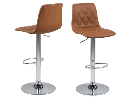 EMU - Light Brown PU Leather Bar Stool With Swivel Function 