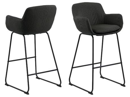 LISA - Dark Grey Fabric Bar Stool