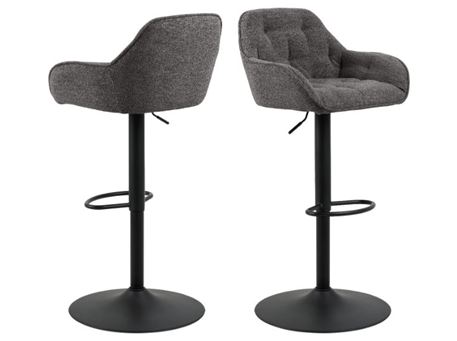BROOKE - Anthracite Fabric Bar Stool With Swivel Function