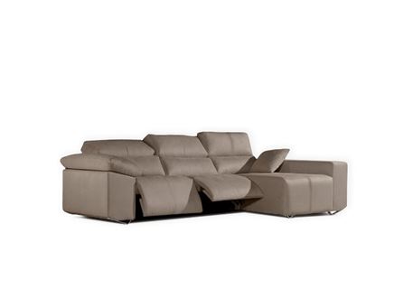 PICASSO - Taupe Sectional Sofa With Electronic Movement