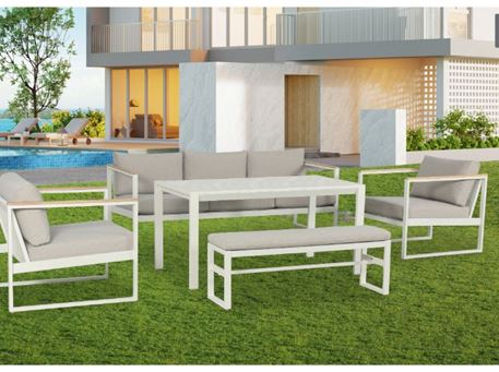 TORI - White Aluminum Lounge Set