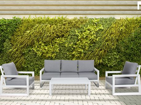 LUCCA - White Aluminum Outdoor Living Set