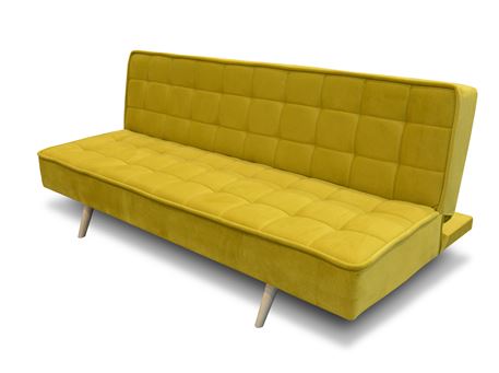 INTERIUM - Yellow Modern Design Sofa Bed With Square Stitches