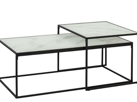 BOLTON - Rectangular Table Set With Glass Top