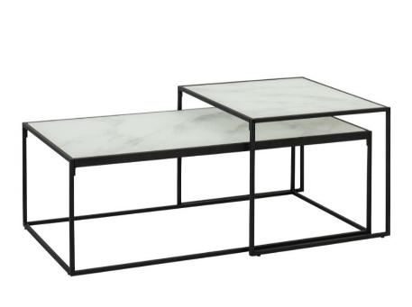 BOLTON - Rectangular Table Set With Glass Top