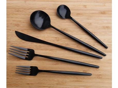VOTUMN - Black PVD Cutlery Set of 36 Pieces 