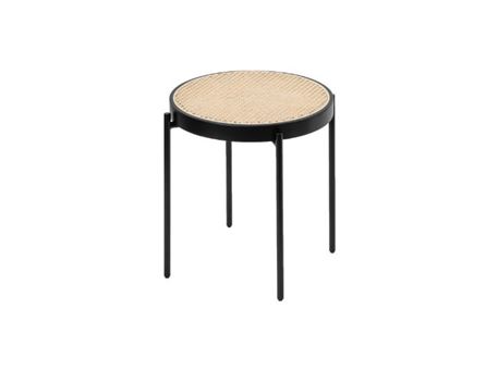 S186 - Rattan Side Table With Black Frame