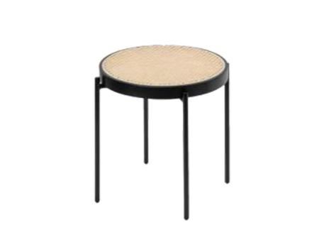 S186 - Rattan Side Table With Black Frame