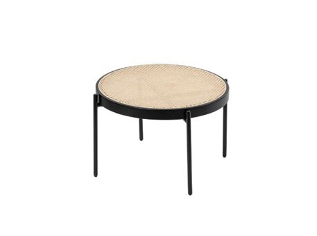 S186A - Rattan Center Table With Black Frame Metal