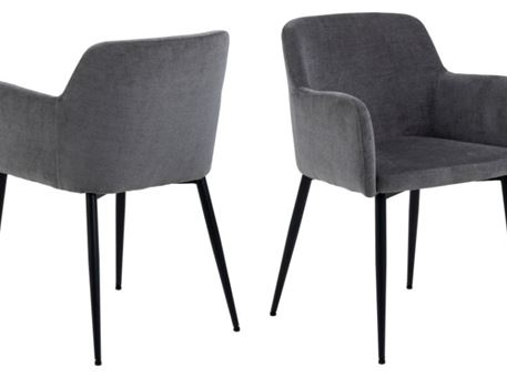 KAREN - Grey Velvet Dining Chair 
