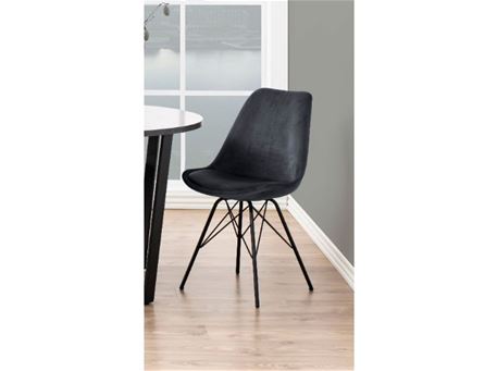 ERIS - Dark Grey Dining Chair With Black Matt Base  
