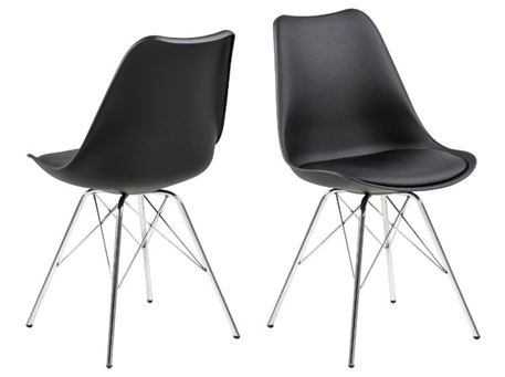 ERIS - Black Dining Chair With PU Seating