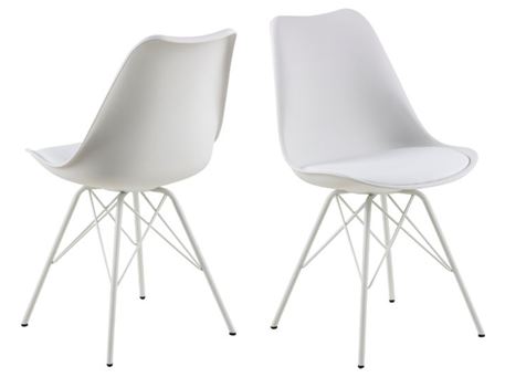 ERIS - White Dining Chair With PU Seating