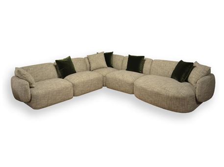 CLARK - Modern Sectional Sofa  With Green Cushions