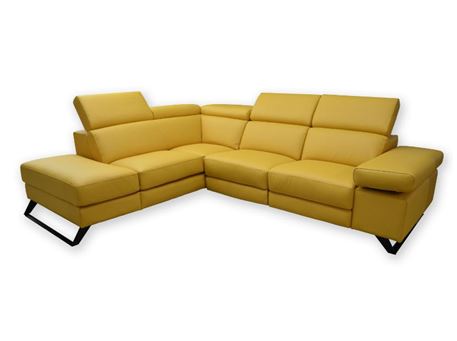SOUND - Yellow Genuine Leather Sectional Sofa 