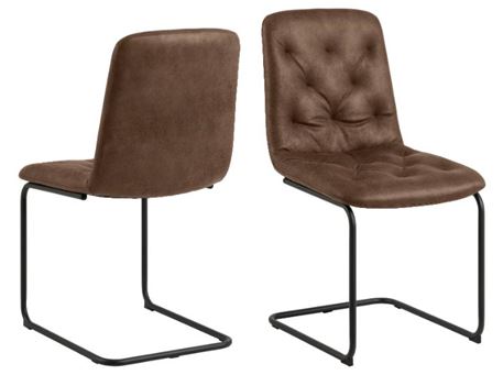 KIRA - Brown Dining Chair With Black Base