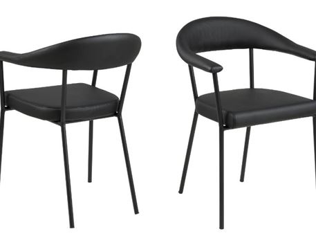 AVA - Black PU Leather Dining Chair