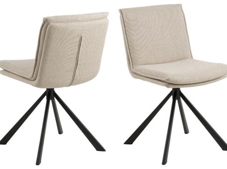 FLYNN - Beige Dining Chair With Swivel Function