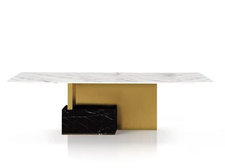 LC 152 - Rectangular Porcelain Top With Stainless Steel And Marble Base