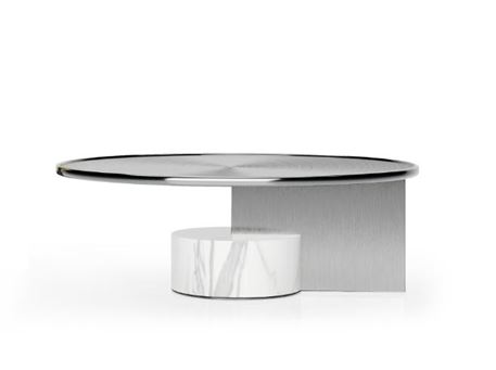 LC153 -  Round Stainless Steel Center Table With Marble Base