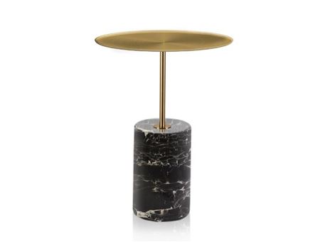 LC 083-13 - Golden Side Table Top With Marble Base