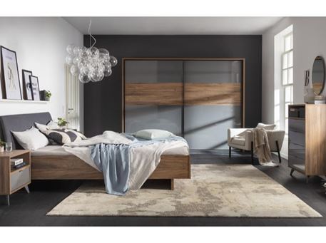 INFINITO - Grey And Walnut Master Bedroom Set