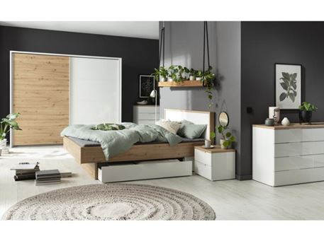 MUNDI - White And Oak Master Bedroom Set 