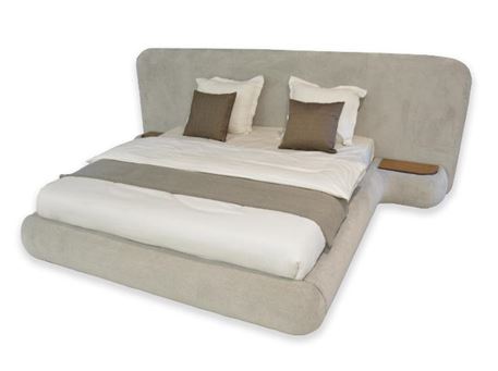PANEL - King Size Bed With Built-In Night Stands
