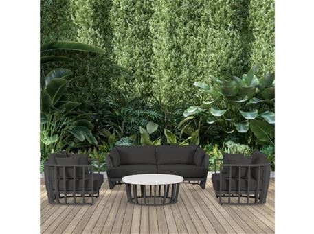 KAROLINA - Black Aluminum Outdoor Set