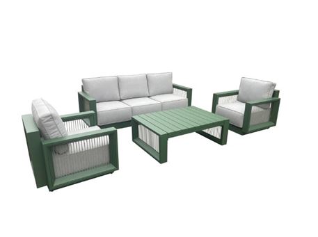 HA-1441 - Outdoor Living Set With Green Aluminum Base