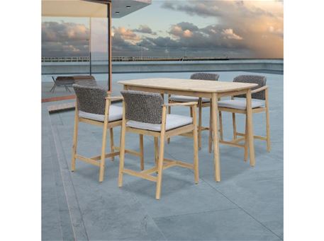 FREEPORT - Outdoor Bar Table With Matching Chairs Set 